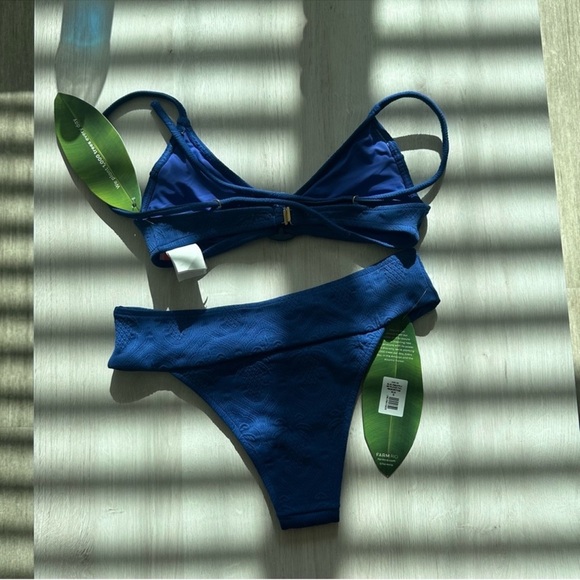 Set - Farm Rio Blue Pineapple Matelasse Bikini - Picture 8 of 11